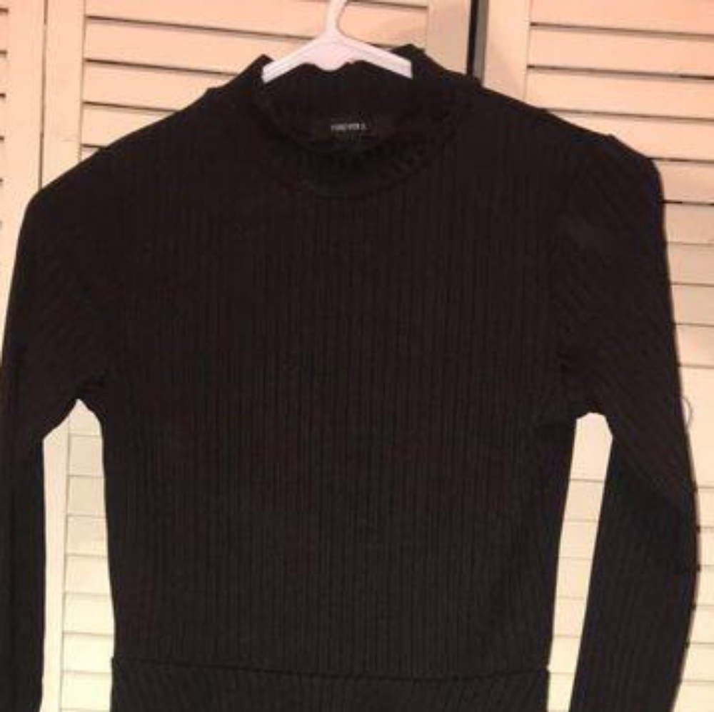 Forever 21 Mock Neck Black Dress